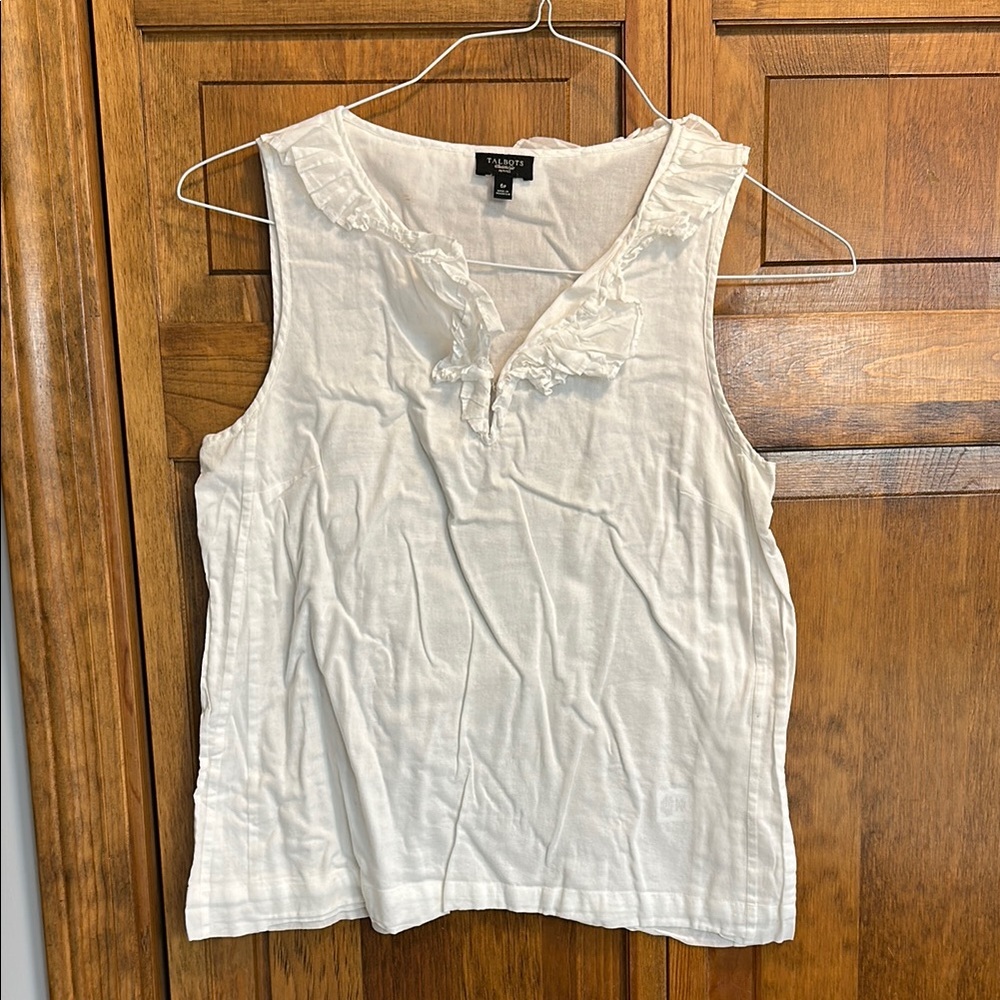 Talbots Women's White Sleeveless Top